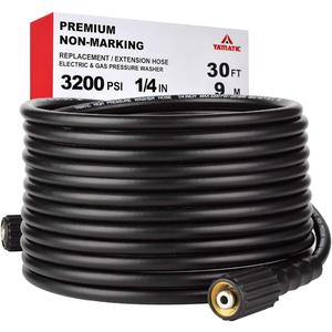 YAMATIC Kink Resistant Pressure Washer Hose 30FT 1/4" M22 Brass Fitting Power Washer Hose Replacement for Ryobi, Troy Bilt, Greenworks, CRAFTSMAN Most Brand Power Washer, 3200 PSI