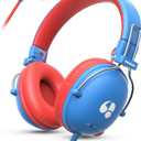 Kids Headphones for School, 74/85dB Safe Volume Limit, Stereo Sound, Wired On-Ear Headphones for Kids Boys Girls, 3.5mm Jack for Tablet, iPad, Kindle, YOTO Player, Airplane Travel, Blue