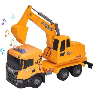 Smart BeBe Official Licensed Scania Friction Toy Excavator Truck Extra Large Friction Excavator Truck with Digging Function Lights and Sounds Friction Toy Truck 21” for Kids