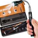 Magnetic Flashlight Easter Gifts for Men, Fathers Day Dad Gifts, Stocking Stuffers for Men Adults, Pickup Tool Cool Extendable Magnet Telescoping Gadgets Birthday for Him Handyman (Black)