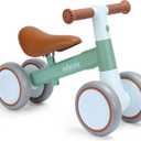 INFANZIA Baby Balance Bike for 12-36 Month Boys Girls, 1 Year Old Toddler First Bike No Pedal with Adjustable Seat, Infant 4 Wheels Bicycle Ride On Toys Kids First Birthday Gifts (Light green)
