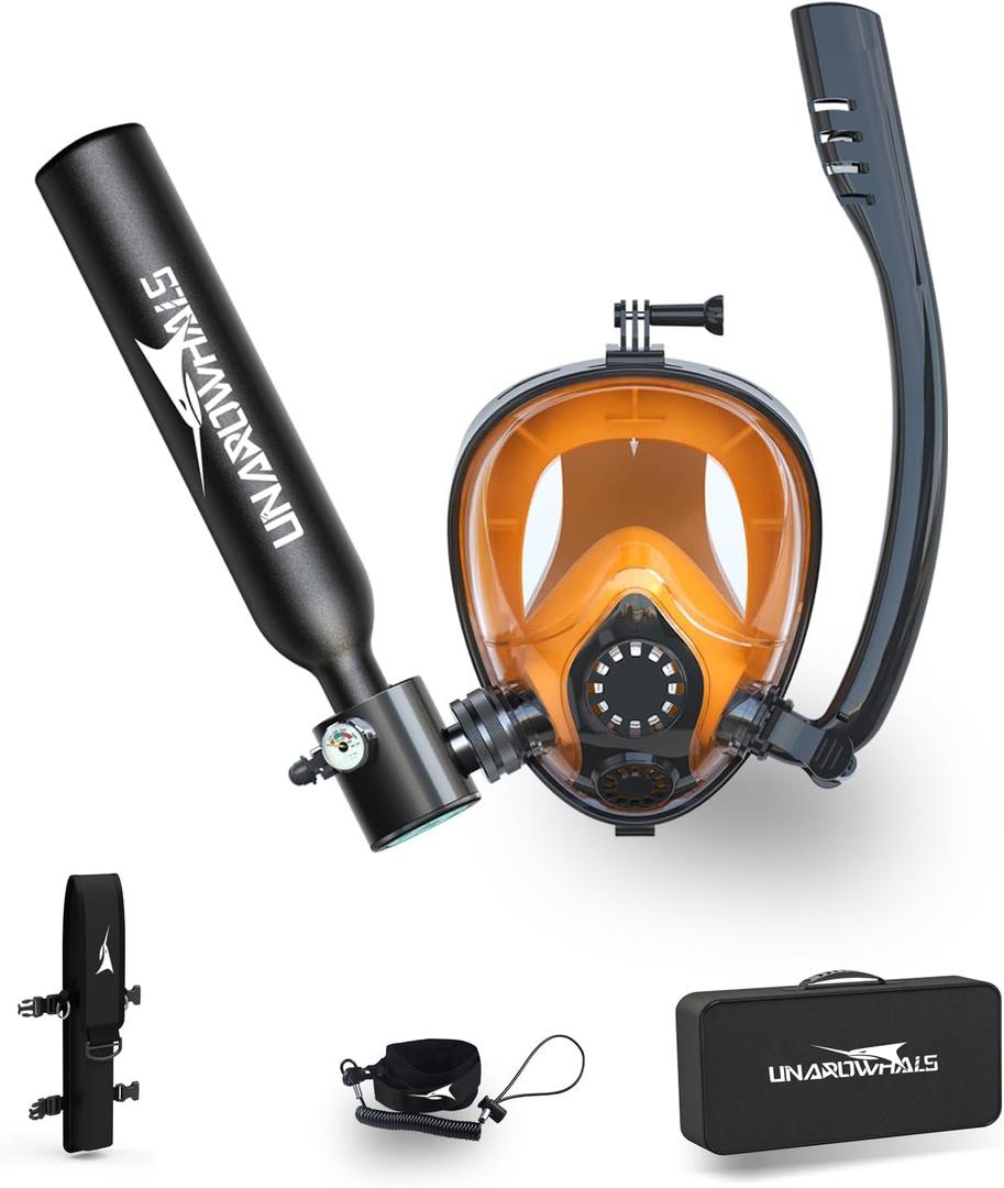 Mini Scuba Tank, 5-10 Minutes Usage Time Scuba Tank Kit, DOT/CE-EN250 Certification Dive Tank, 0.5L(3.5Cu Ft) Capacity Portable Scuba Tank, 3000 Psi Max Pressure, Aluminum Diving Tanks