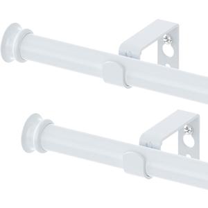 Curtain Rods 2 Pack 5/8 inch Curtain Rods for Windows 30 to 45 Inch with Brackets Easy to Install for Bedroom Living room Kitchen,White