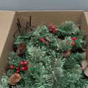 2 Pack 24" Lighted Outdoor Christmas Tree Urn Fillers Holiday Planters with Timer 8 Mode Warm & Colorful Light 6 Style Branches Eucalyptus Pinecones Red Berries Tripod Stake Front Porch Indoor Decor