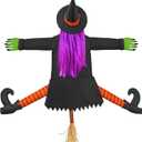 Betty Bash Crashing Witch Into Tree,Halloween Haunted Yard or House Prop Decoration, Halloween Party Supplies for Indoor Outdoor Patio Lawn Garden Decor