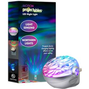 Projectables Northern Lights LED Projection Night Light with Moving Atmospheric Effects, 30404, Aurora Borealis Motion Effects Project Onto Wall and Ceiling