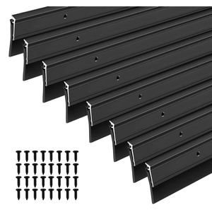 FoldTier 8 Pcs All-Season Door Sweep for Bottom of Door Exterior and Interior, Aluminum Alloy and Rubber, Commercial Weather Stripping Draft Stopper for Threshold Seal (1-3/4 x 36 Inch,Black)