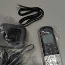 Panasonic Compact Cordless Phone with DECT 6.0, 1.6" Amber LCD and Illuminated HS Keypad, Call Block, Caller ID, Multiple Display Languages - 1 Handset - KX-TGB810S (Black/Silver)