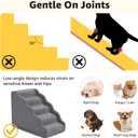 Woochpet Side Armrest Dog Stairs for High Beds Up to 26-30", 5-Step Pet Ramp with Weighted Base Plate, Washable Cover, Gentle Slope Steps, Bed & Couch Ladder for Small Medium Dogs & Senior Cat