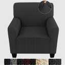 ZNSAYOTX Chair Slipcovers with Arms for Living Room High Stretchy Spandex Pet Friendly Armchair Machine Washable Furniture Protection Covers (Dark Grey, Chair) (Small, Dark Grey)