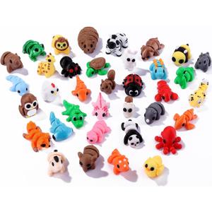 Celltestria 36Pcs Mini 3D Printed Animals for Kids Little 3D Printed Toys for Party Favors Gifts Exchange 3D Printed Figurines for Classroom Prize Rewards Goodie Bags