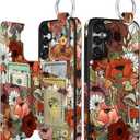 Shorogyt for Samsung Galaxy S25 Wallet Case - Cute Fashion Mogu Flower Design with Card Holder Kickstand for Magnetic Clasp Back Flip Folio Leather Phone Cases for Wome Girls Men