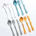 KNORK Eco 12 Piece (Fork, Knife, Spoon) Plant Based Bamboo Cutlery Reusable Flatware Set