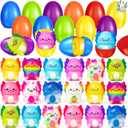 SpringFlower Easter Basket Stuffers, 24 Pack Plastic Easter Eggs filled with Axolotl Squishy Toys for Easter Egg Fillers, Easter Eggs Hunt, Easter Party Favors Gifts for kids, Classroom Easter Prizes