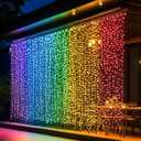 Dazzle Bright 300 LED Curtain String Lights, RGB Color Changing Christmas Fairy Lights for Bedroom with Remote & APP Control, Waterproof Smart Window Lights Party Wedding Garden Wall Decor