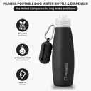 2-in-1 Dog Walking Kit – Portable Dog Pee Cleaning Bottle with Detachable Poop Bag Dispenser (Black)