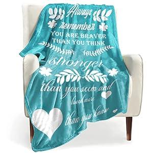 BOOPBEEP Inspirational Get Well Soon Gifts for Women, Christian Spiritual Gifts for Women Religious Blanket with Bible Verse Prayers Birthday Gifts Healing Throw Blanket (Teal, 40"x50")