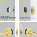 Goldenwarm Gold Door Handles, Privacy Bruhsed Gold Door Handle, Heavy Duty Zinc Alloy Interior Door Levers, Brushed Brass Door Lever Indoor for Bedroom, Bathroom, (3 Pack)