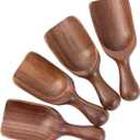 4PCS Wooden Small Scoops for Canisters Mini Wooden Scoops for Jars Measuring Scoops for Food Premium Black Walnut Wood Scoops for Coffee Seasoning Bath Salt Container Laundry Scoop-Multipurpose