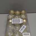 60mm/2.36inch Clear Christmas Ball Ornaments Set, 30ct Champagne Gold Christmas Ornaments Ball for Christmas Tree Decoration Shatterproof Transparent Baubles with Stuffed Decoration for Wedding Party