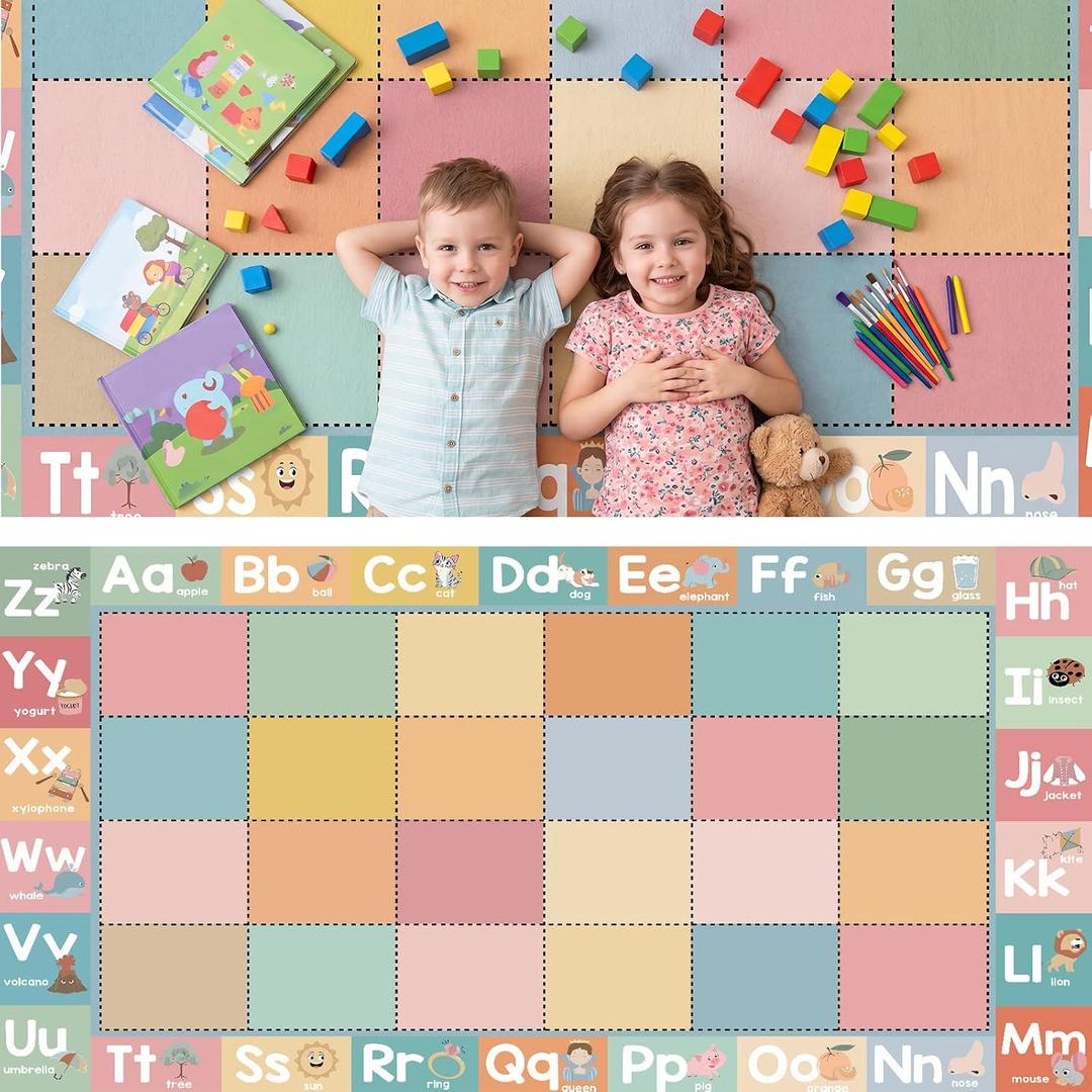 Coume Classroom Rug Elementary 13 x 6.5 ft Pastel ABC Alphabet & Words Rug
Large Learning Educational Carpet with Non-slip Backing for Kids Preschool Kindergarten