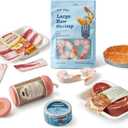 Tiny Land Organic Play Food Set - 6PCS Wooden Seafood & Meat Toy Set for Kids, Pretend Grocery for Kitchen Play, Montessori Toy Gift