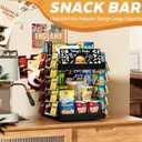 Chip Rack Display Stand, 6 Tiers 50 Clips Snack Organizer, 360 Rotating Wood Base Candy Display Rack, Portable Retail Display Shelf for Countertop, Office, Store, Kitchen, Party