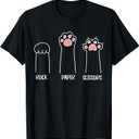 Introvert Cat Animal Rescue Pet Lover Apparel Rock Paper Scissors Hand Game Cute Paw Funny Cat T-Shirt, S