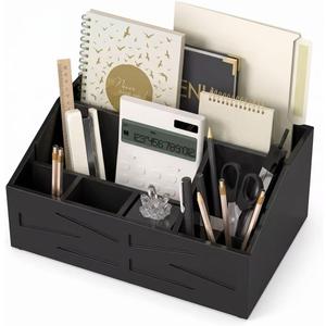 Large Mail Organizer Countertop,Farmhouse Desk and Kitchen Countertop Storage, Letter Sorter, Desk Mail and Bill Organizer, Desktop File and Paper Holder (Bl-1)