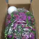 Homsunny Artificial Hanging Flowers Plants Basket for Outdoor Decoration,4 PCS Faux Silk Bougainvillea Vine Flowers Look Real UV Resistant for Outside Porch Patio Yard Garden Decor (Purple)