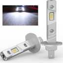 H1 LED Bulb 6500K White Light Fog Lamps 1:1 Mini Size No Adapter Required EMC Fanless H1LL Plug and Play 2pcs