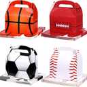 Nezyo 24 Pack Sports Themed Birthday Party Supplies Football Treat Boxes Soccer Party Favors Sports Candy Bags Baseball Basketball Gift Boxes with Handle for Baby Shower Supplies Decorations