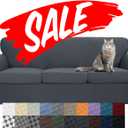 YEMYHOM Latest Checkered 4 Pieces Couch Covers for 3 Cushion Couch Extra Large High Stretch Thickened Sofa Cover for Dogs Pets Furniture Protector Sofa Slipcovers (Dark Gray), 91"-110"(3 Cushions)