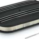 Universal 15" Oval Half Finned Air Cleaner Assembly,with Mounting bolt Black Aluminum Alloy Oval Polished Full Finned