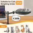 Cat Desk Bed, 360 Rotating & Height Adjustable Desk Cat Nest, Elevated Breathable Cats Bed for Desk with Removable Washable Cover for Indoor Kitten Cats-Maximum Hold Up to 40lb