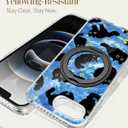 Loheckle for iPhone 17e/16e Case with Stand- Compatible with MagSafe Women Girls Cute Clear Girly Aesthetic Unique Design Soft TPU Magnetic Ring Phone Cover for Apple 17e/16e, Blue Cat