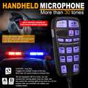 Upgrade 250W Emergency Police Siren Speaker Multi-Tones Slim PA System Sirens with Handheld Controller & Mic Microphone Warning Electronic Alarm Sounds Horn Kit for Tow Truck Vehicles Car Pickup