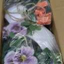 Woration 4 Pack Artificial Fake Hanging Bonsai Flowers Potted Faux Begonia Summer Spring Indoor Outdoor Hanging Plants Decoration - Pink, Orange, Red, Purple