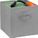Handy Laundry Foldable Cube Storage Bins - 6 Pack - Decorative Fabric Storage Cubes are Collapsible & Great Organizer for Shelf, Closet or Underbed. Convenient for Clothes or Kids Toy Storage (Grey)