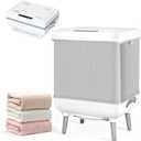 Towel Warmers for Bathroom, Foldable Hot Towel Warmer Bucket, Heat & Dry 2-in-1, Large Capacity(35L), Fits Up to 3 Oversized Towels(45"x70"), Bathrobes, Blankets, Portable Handle, Ideal for Home & Spa