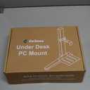 Under Desk PC Mount - No Drilling 40 lb Capacity, CPU Holder Under Desk, Adjustable Height and Width, Clamp-on Desk Leg PC Mount for Standing Desk (Fits 80mm50mm Legs only), with Non-Slip Pads, Black