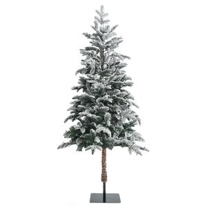 6-ft Pre-lit Flocked White Artificial Christmas Tree with White LED Lights
