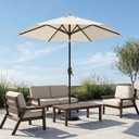 7.5ft Patio Umbrella, Outdoor Table Market Umbrella with Smooth Crank Lift, 6 Windproof Fiberglass Ribs, UPF50+ UV Protection for Deck, Pool, Garden and Backyard