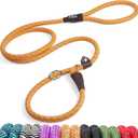 Fida Durable Slip Loop Lead for Large, Medium Dogs, 6 FT x 1/2" Heavy Duty, Comfortable Strong Rope, No Pull Pet Training Leash with Highly Reflective, Orange