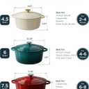 Enameled Cast Iron Dutch Oven - 4.5QT Pot with Lid & Cotton Potholders - Heavy-Duty Cookware for Braising, Stews, Roasting, Bread Baking, Oven Safe up to 500°F & Across All Stovetops, Bottle Green