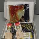 60th Birthday Decorations Men Women with 60th Birthday Banner, Black and Gold Table Cloth, Number Balloons, Large Sash, Cake Topper and Candles