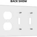 Coffee Brown 3 Gang 2 Toggle 1 Duplex Combination Light Switch Plate Decorative Triple Toggle Wall Plate Cover Electrical Faceplate Switch Face Plate