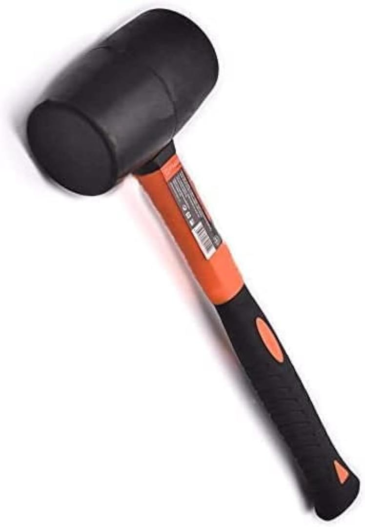 Edward Tools Rubber Mallet Hammer 16 oz - Durable Eco-friendly Rubber Hammer Head for Camping, Flooring, Tent Stakes, Woodworking, Soft Blow Tasks without Damage - Ergonomic Grip Handle Edward Tools Rubber Mallet Hammer 16 oz - Durable Eco-friendly Rubber Hammer Head for Camping, Flooring, Tent Stakes, Woodworking, Soft Blow Tasks without Damage - Ergonomic Grip Handle