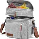 MIYCOO Lunch Bag for Women Men Double Deck Lunch Box - Leakproof Insulated Soft Large Adult Lunch Cooler Bag for Work, (Grey,15L) (Gray)