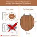 Round Toilet Seat Molded Wood Toilet Seat with Zinc Alloy Hinges, Easy to Install also Easy to Clean, Anti-pinch Wooden Toilet Seat by Angol Shiold (Round, Natural)